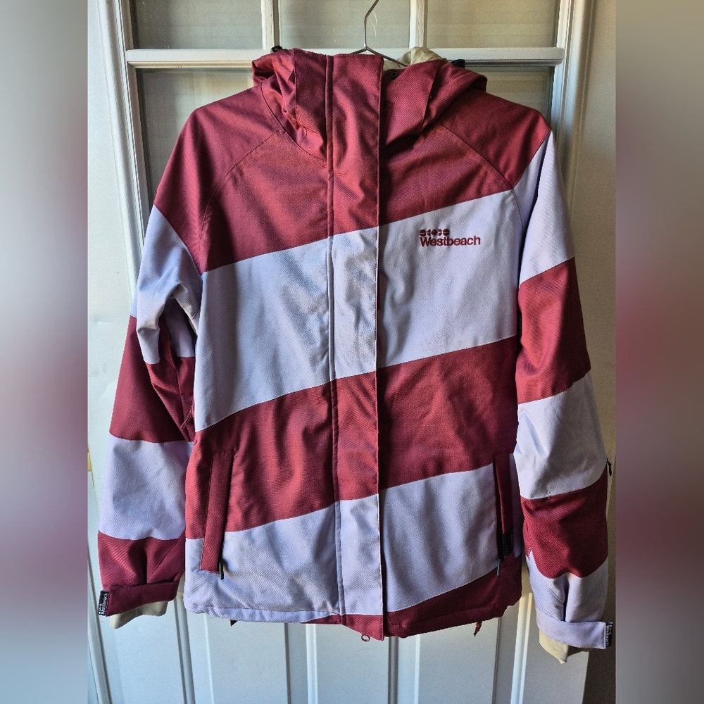Westbeach Women's Striped Red and Grey Jacket